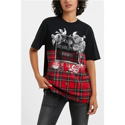 Camiseta oversize tartán