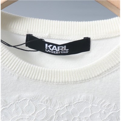 Вязаный кардиган с кружевной строчкой и вышитыми буквами KARL LAGERFEL*D ОРИГИНАЛ!