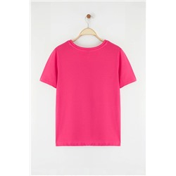 Gül Kurusu Regular Fit Basic Bisiklet Yaka %100 Pamuk Örme Büyük Beden T-Shirt TBBSS22TS0733