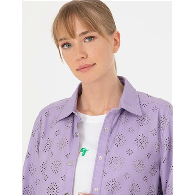 Eflatun Comfort Fit Uzun Kollu Gömlek