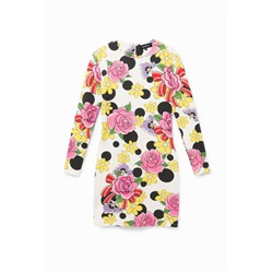 Vestido corto elástico flores