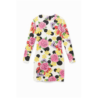 Vestido corto elástico flores