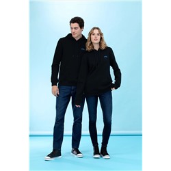 Siyah Kapüşonlu Basic Sweatshirt (Unisex)