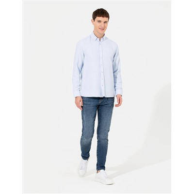 Mavi Slim Fit Uzun Kollu Gömlek