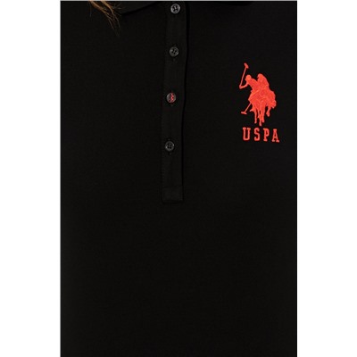 Kadın Siyah Basic Polo Yaka Tişört