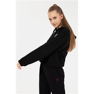 Kadın Siyah Kapüşonlu Sweatshirt