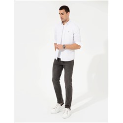 Haki Slim Fit Uzun Kollu Gömlek
