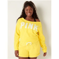PINK EVERYDAY LOUNGE OFF THE SHOULDER SWEATSHIRT