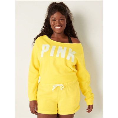 PINK EVERYDAY LOUNGE OFF THE SHOULDER SWEATSHIRT