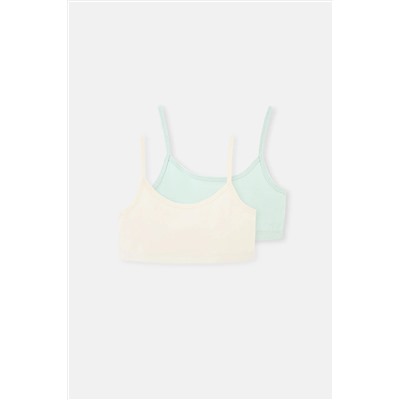 Dagi Yeşil-Ekru 2'Li Kız Çocuk Pamuklu Büstiyer 23WG25039TA_669