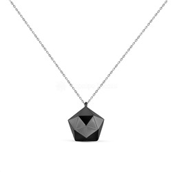Колье из родированного серебра 925 пробы P08895чр