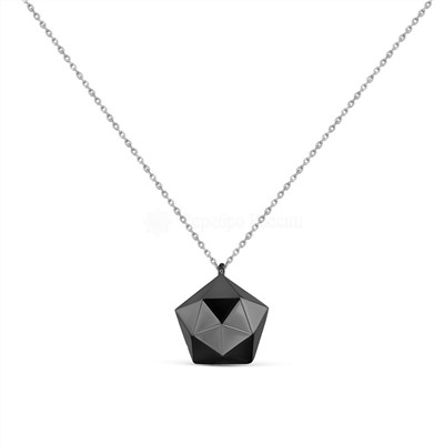 Колье из родированного серебра 925 пробы P08895чр