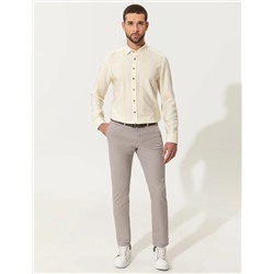 Sarı Slim Fit Uzun Kollu Gömlek