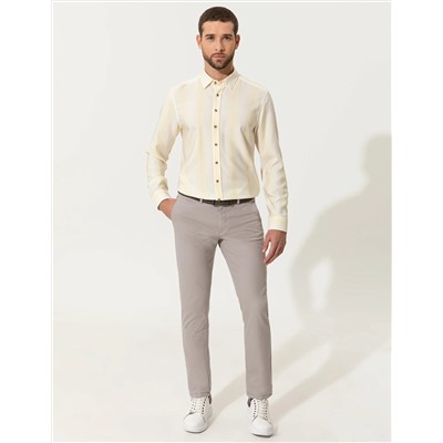 Sarı Slim Fit Uzun Kollu Gömlek