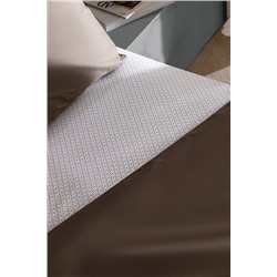 Avent Tek Kişilik %100 Pamuk Baskılı Saten Nevresim Takımı - Kahverengi