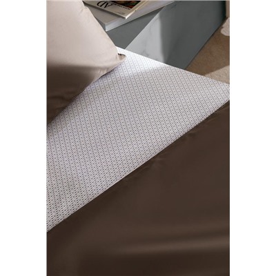 Avent Tek Kişilik %100 Pamuk Baskılı Saten Nevresim Takımı - Kahverengi