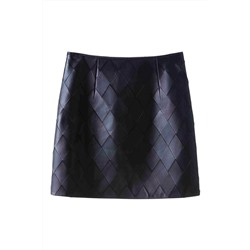 Falda de piel Negro