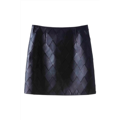 Falda de piel Negro