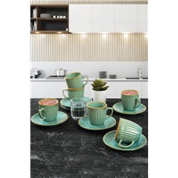 Keramika Teal Line Kahve Fincan Takımı 12 Parça 6 Kişilik TK125012FQ06A839700MACD100