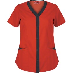 Butter-Soft Scrubs by UA™ Snap Front Y-Neck Top