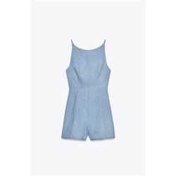 TRF DENIM SHORT JUMPSUIT