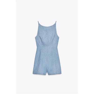 TRF DENIM SHORT JUMPSUIT
