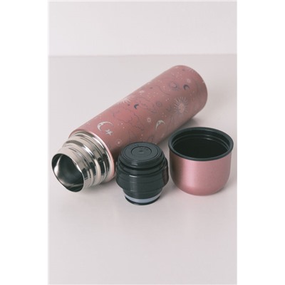 Botella termo metal rosa print astral