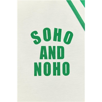 VARSITY T-SHIRT WITH SLOGAN