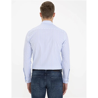 Açık Mavi Slim Fit Uzun Kollu Gömlek