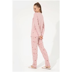Kadın Pembe Melanj Pijama Takımı