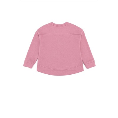 Çocuk Manolya Basic Bisiklet Yaka Sweatshirt