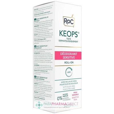 Roc Keops - Déodorant Sensitive - Aloe Vera - Peau Sensible - Roll-on 30 ml