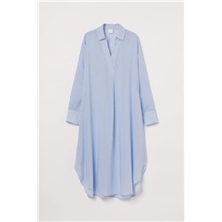 Blusenkleid aus Lyocellmix Hellblau/Gestreift