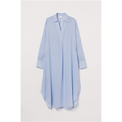 Blusenkleid aus Lyocellmix Hellblau/Gestreift