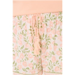 Pijama tirantes algodón pliegues naranja