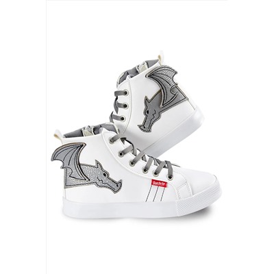 Denokids Ejderha Erkek Çocuk Beyaz Sneakers Spor Ayakkabı CFF-23Y1-119