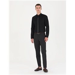 Siyah Slim Fit Uzun Kollu Basic Gömlek