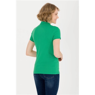 Kadın Yeşil Basic Polo Yaka Tişört