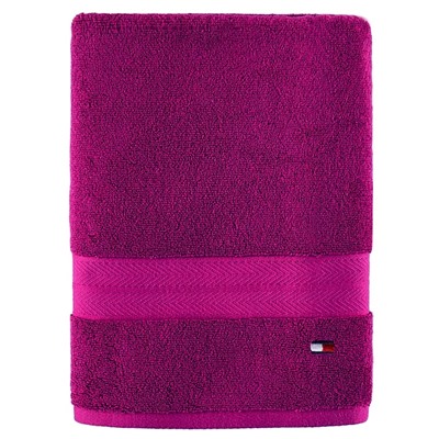 TOMMY HILFIGER Modern American Solid Cotton Bath Towel, 30" x 54"