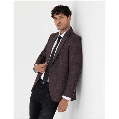 Bordo Ekstra Slim Fit Ceket