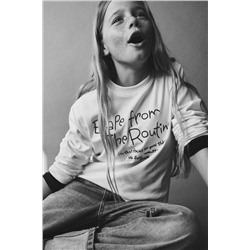 T-SHIRT WITH EMBROIDERED SLOGAN