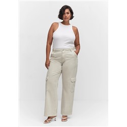 Jeans wideleg cargo
