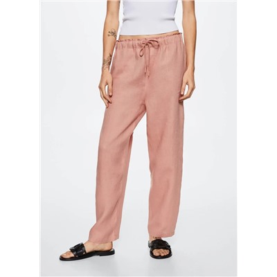 Pantalón 100% lino -  Mujer | MANGO OUTLET Melilla