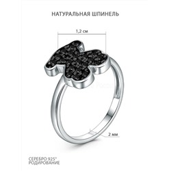Серьги-пусеты из серебра с натуральной шпинелью родированные 925 пробы TS-15-02рч