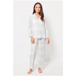 Camisa Gris claro y azul