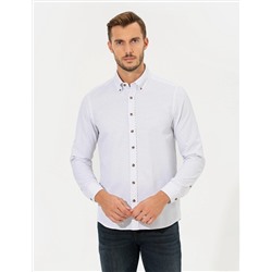 Beyaz Slim Fit Uzun Kollu Gömlek