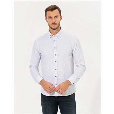 Beyaz Slim Fit Uzun Kollu Gömlek
