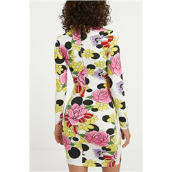 Vestido corto elástico flores