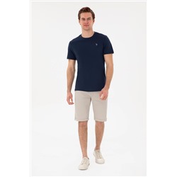 Erkek Regular Fit Bisiklet Yaka Lacivert Basic Tişört