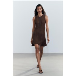 CROCHET KNIT MINI DRESS